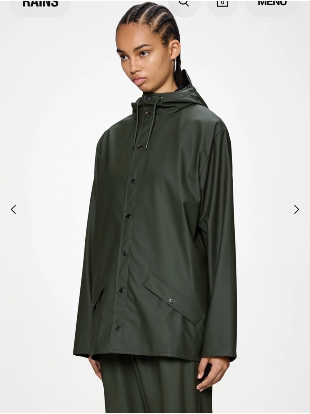 Rains unisex Hooded Raincoat - Olive